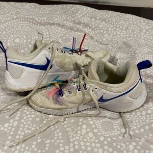 Nike  White Sneakers with Blue Accents